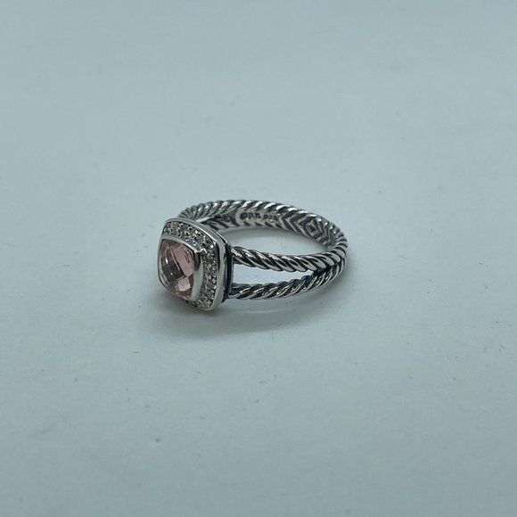David Yurman Morganite Petite Albion RIng Size 7 - Picture 8 of 9